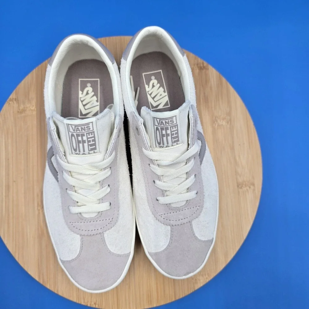 Vans Sport Low Suede Sneakers - White/Greige Marshmallow - Men 8.5 / Women‎ 10